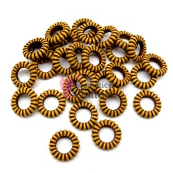 Inele din plastic pentru codite afro RNG19HH Maro, Set 5 bucati